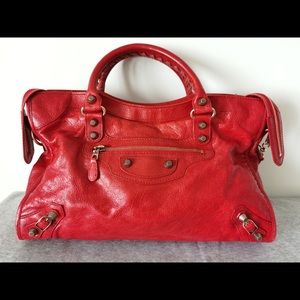 Balenciaga city bag with gold studs